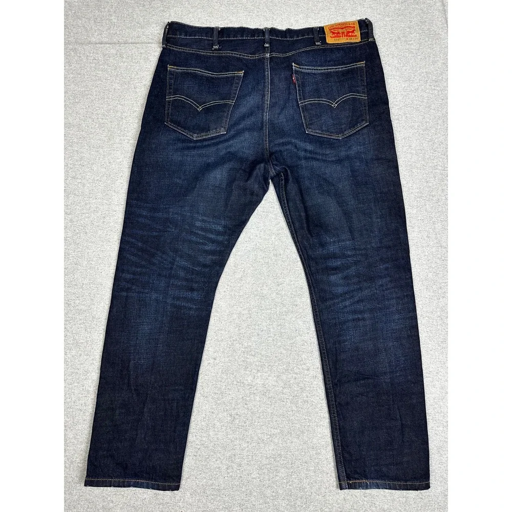 Levi 522 Jeans Mens 38x30 Blue Dark Wash Denim Western Straight